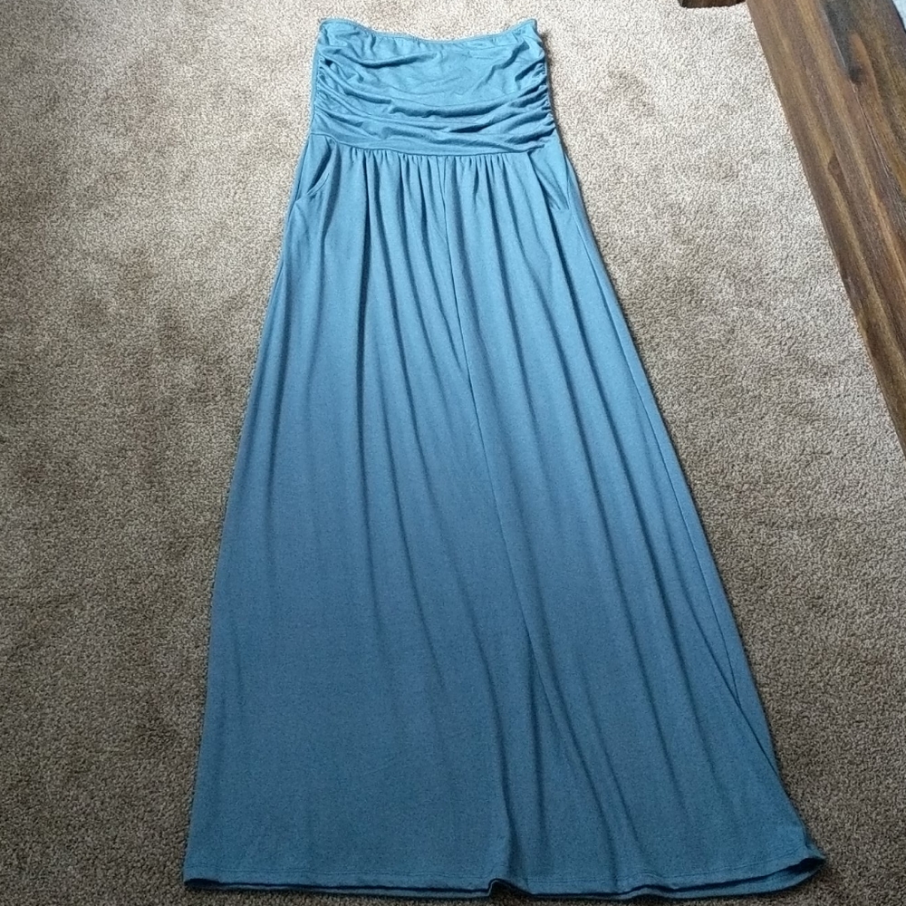 Long teal dress